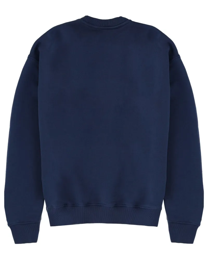 AUTRY Logo-Embroidered Cotton Sweatshirt — Blue Blue