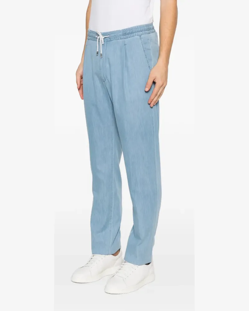 PANICALE Cashmere Men's Drawstring-Waist Pleated Trousers Ss26 M Blue