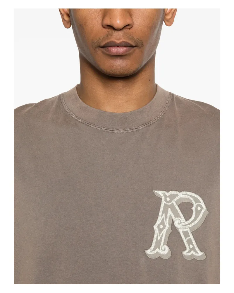 REPRESENT Embroidered Logo Cotton T-Shirt — Brown Brown
