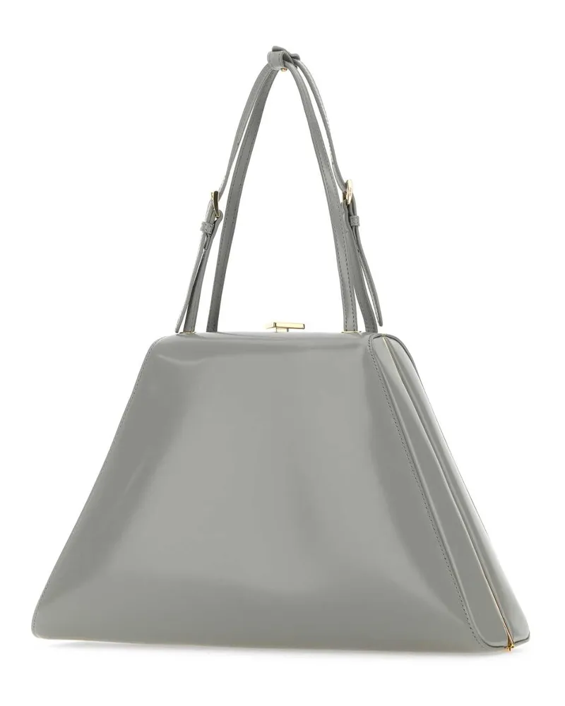 Prada Women's Light Grey Leather Handbag Nube Vitello Borse A Mano Bag Gray