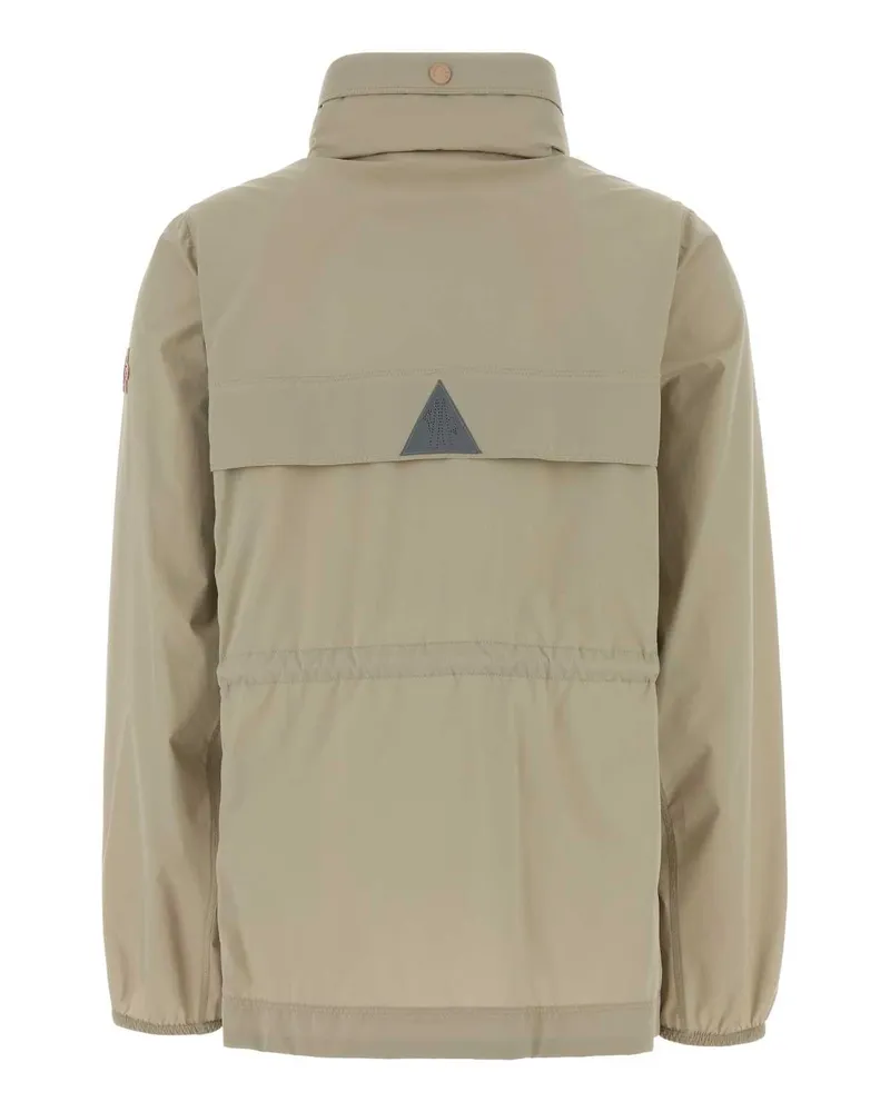 Moncler Women's Cappuccino Stretch Nylon Soulare Windbreaker 268 Giubbini Beige