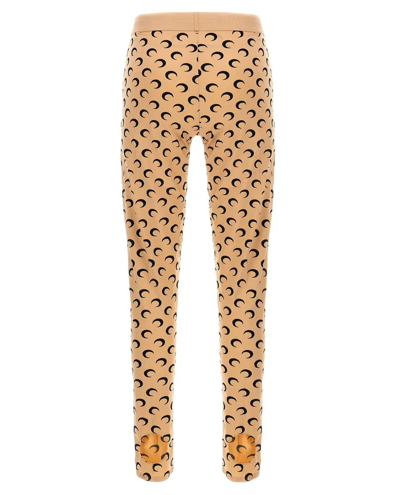 Marine Serre Moon-Printed Leggings — Beige Beige