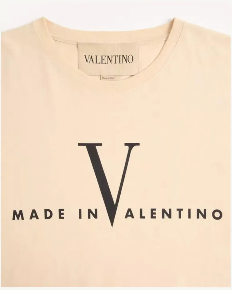 Valentino Garavani Logo-Print T-Shirt — Beige Beige