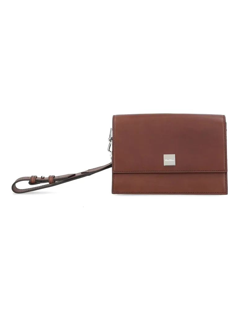 Max Mara Women's Leather Shoulder Bag Brown Brown