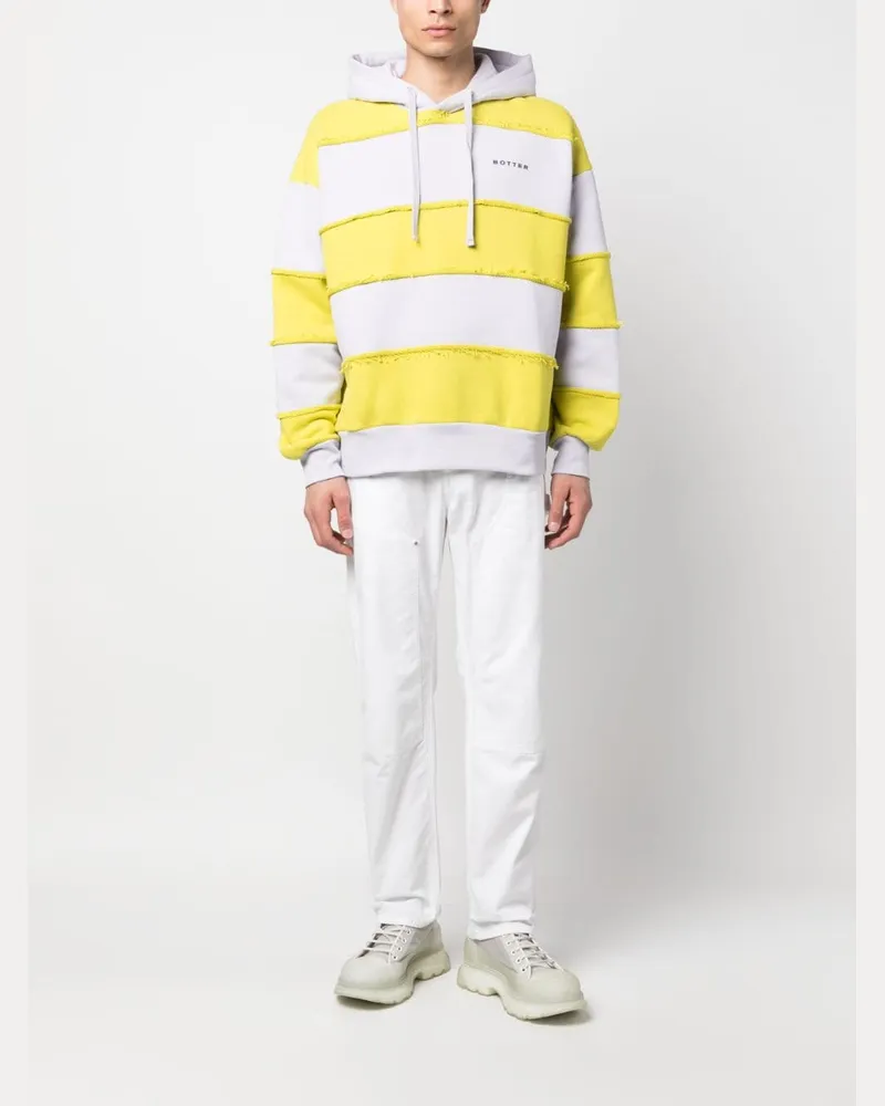 BOTTER Striped Organic Cotton Hoodie — Yellow Yellow
