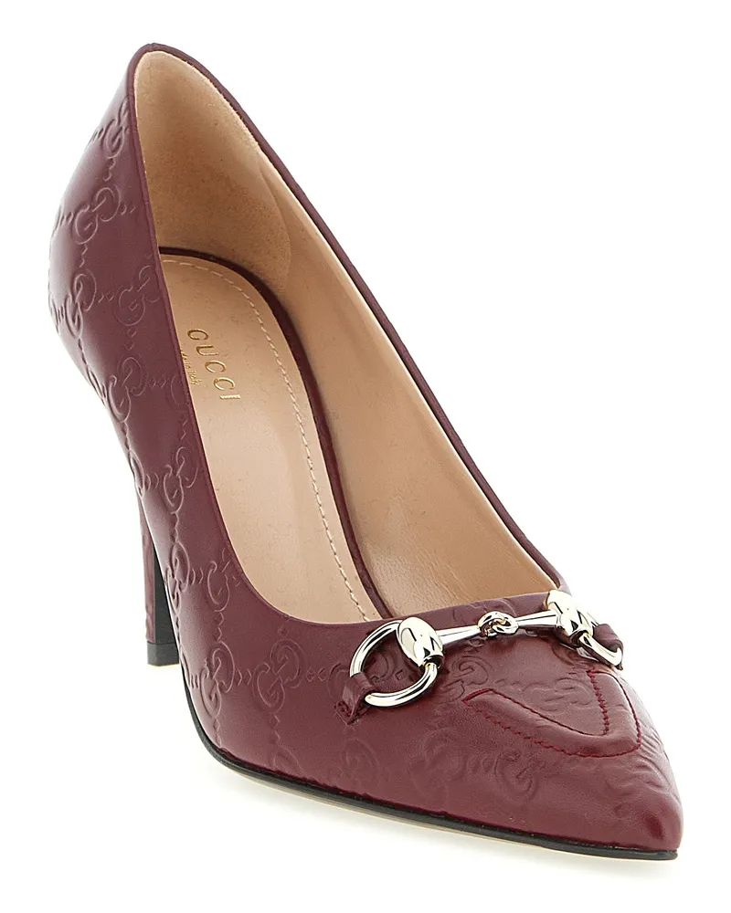 Gucci Women's Multicolor Calfskin High Heel Pumps Red