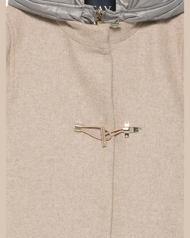 Fay Wool Hooded Cape — Beige Beige