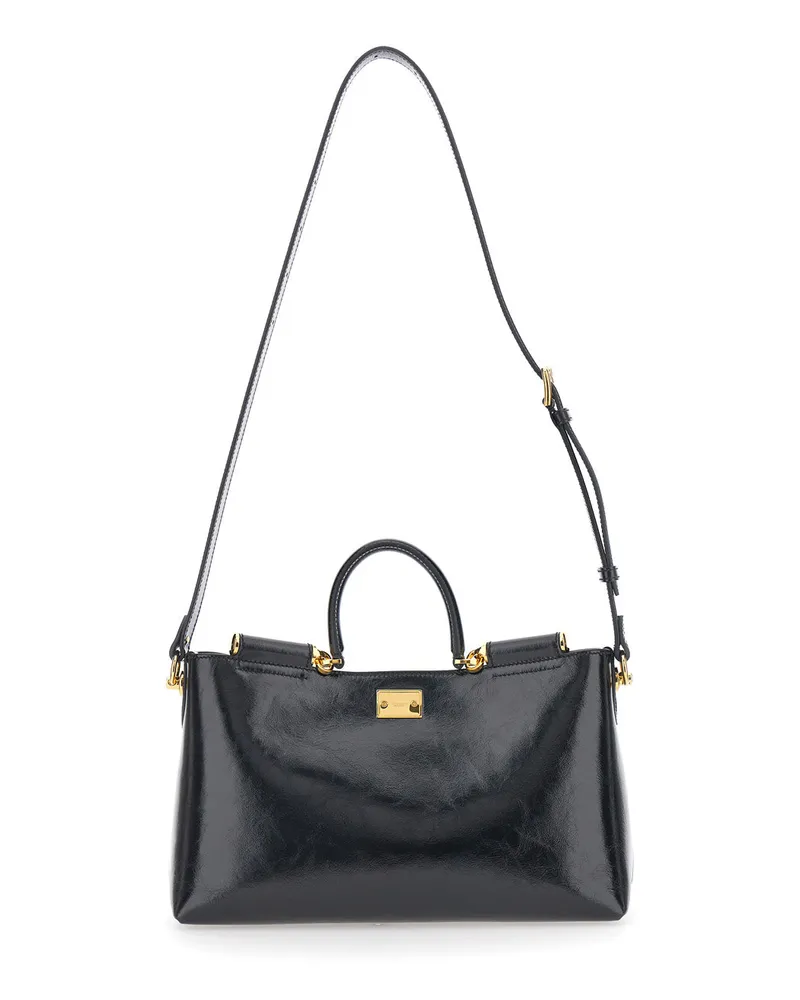 Dolce & Gabbana Vittoria Top Handle Bag — Black Black