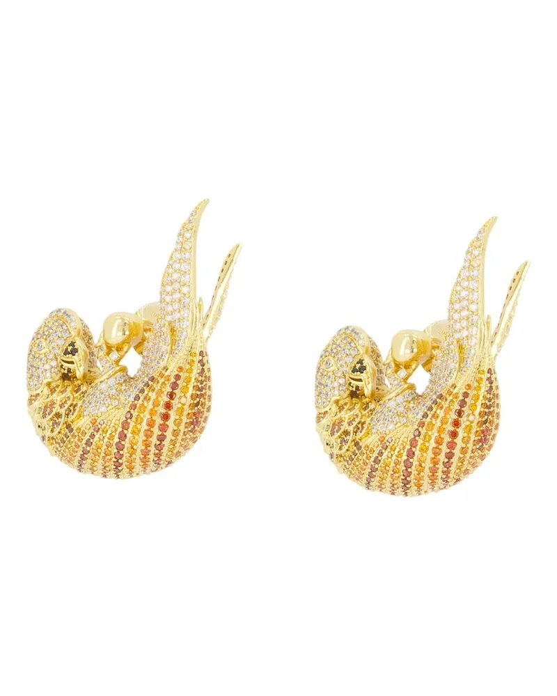 Zimmermann Plume Pave Earrings — Gold Gold
