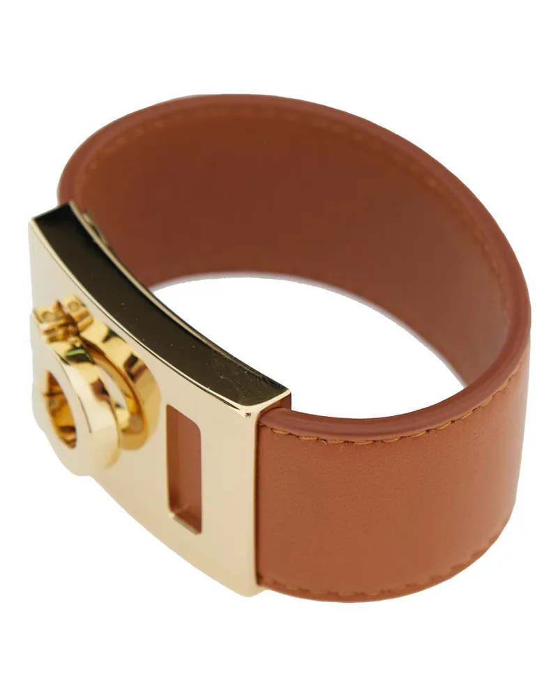 Ferragamo Women's Bracelet Hug Brown Leather Lamb Bracelets Brown