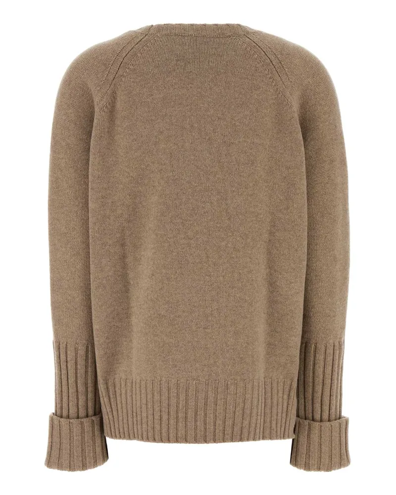 Tory Burch Women's Cappuccino Wool Sweater Beige Exterior: Maglie Beige