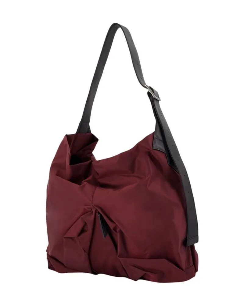 Yohji Yamamoto Nylon Shoulder Bag — Burgundy Burgundy