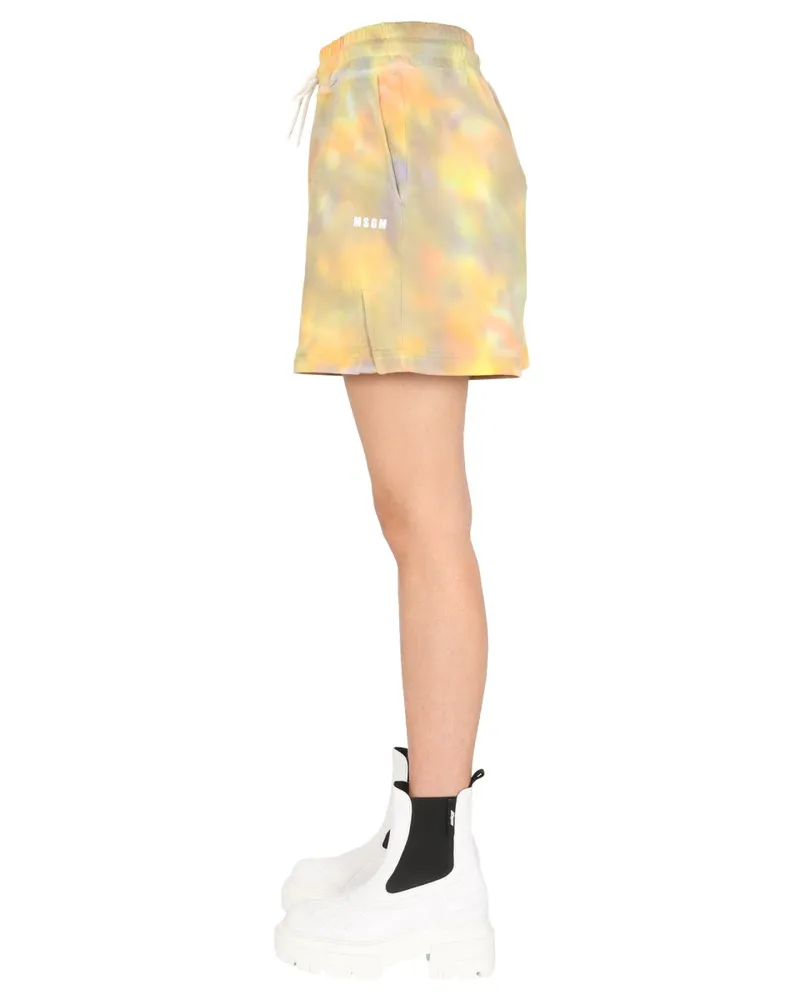 MSGM Cotton Bermuda Shorts — Multicolor Multicolor
