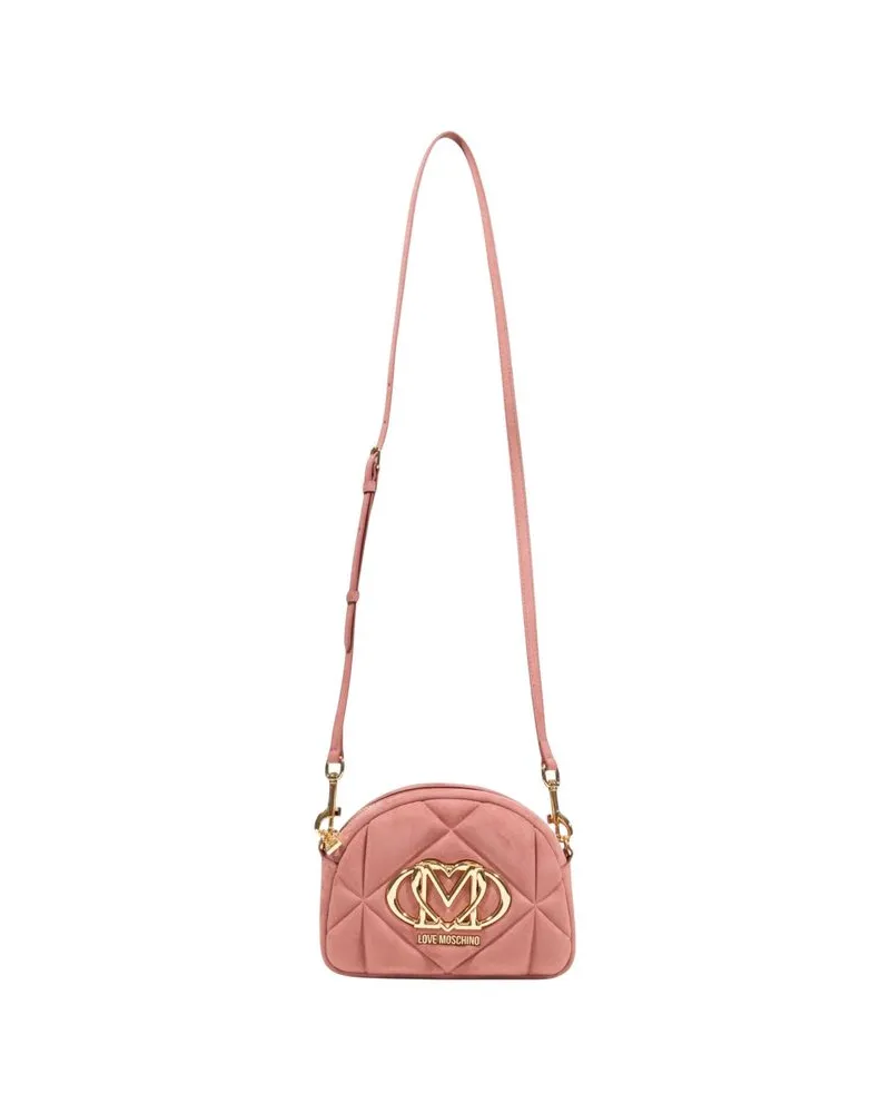 Moschino Women's Pink Suede Leather Handbag Bag Pink