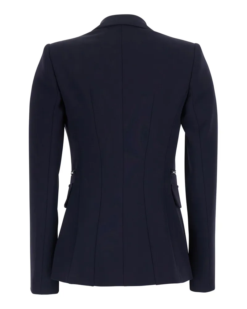 Elisabetta Franchi Women's Blazer Blue Crepe Blazers Jacket Navy