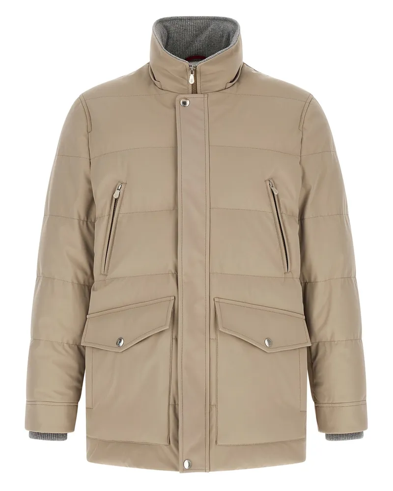 Brunello Cucinelli Men's Beige Polyamide Parka Clothing Beige