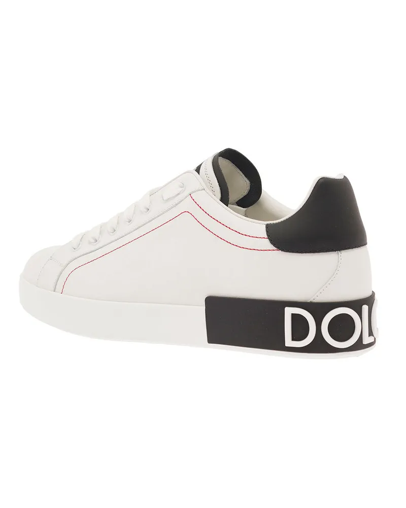 Dolce & Gabbana Men's Low Sneakers Portofino White Leather Polyester Trainers White
