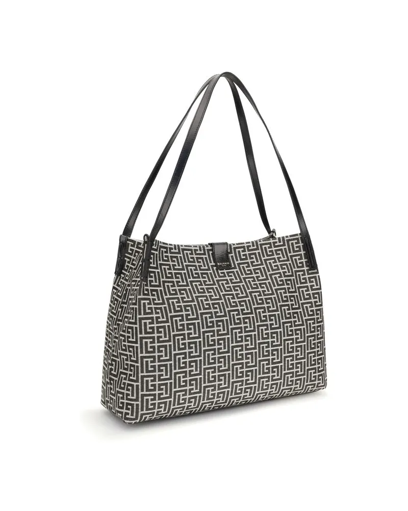 Balmain Women's Black Cotton Shoulder Bag Black