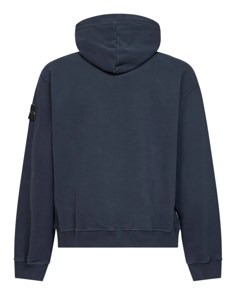 Stone Island Men's Hoodie Organic Cotton Blue Sweatshirts Sweater Blue