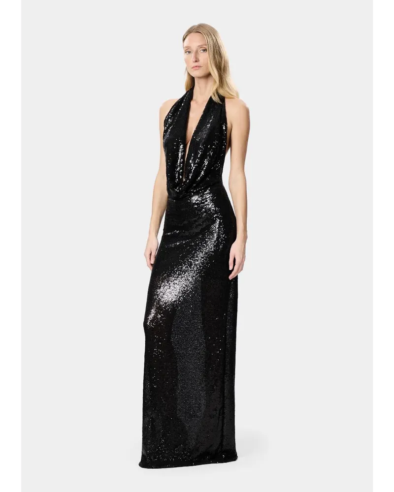 Amazuìn Women's Long Dress Venus Sequin Black Polyester Black