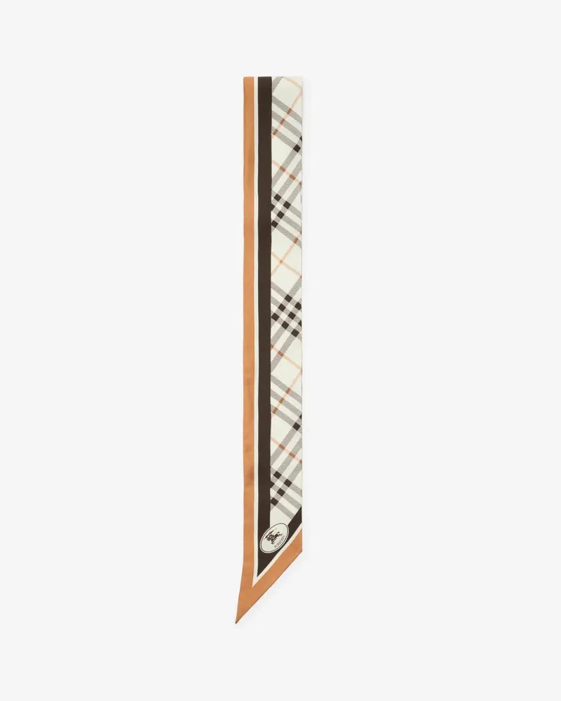 Burberry Check-Print Silk Scarf — Camel Camel