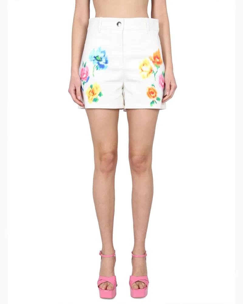 Moschino Broderie Anglaise Cotton Shorts — White White