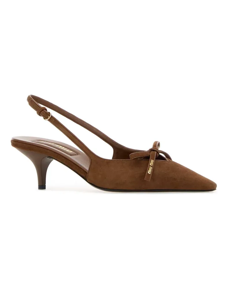 Miu Miu 5i474ef055008 F0316 Rovere Scarpe Con Tacco High Heel Shoes Brown