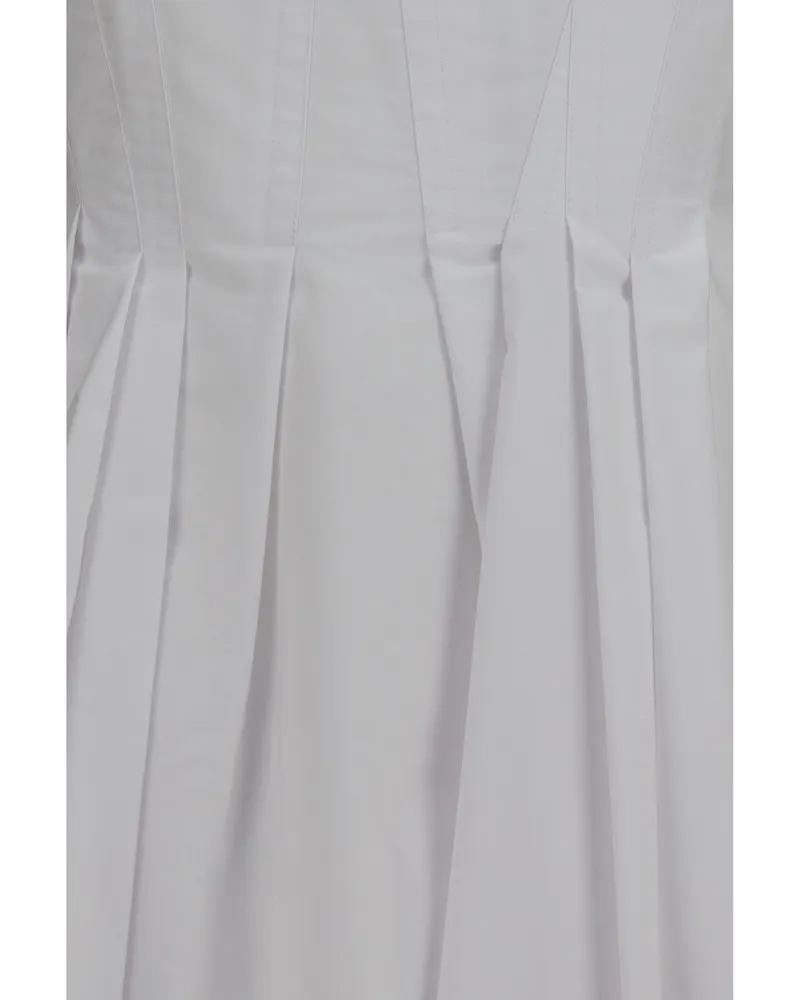 Max Mara Women's Sleeveless Short Dress Optical White Cotton White