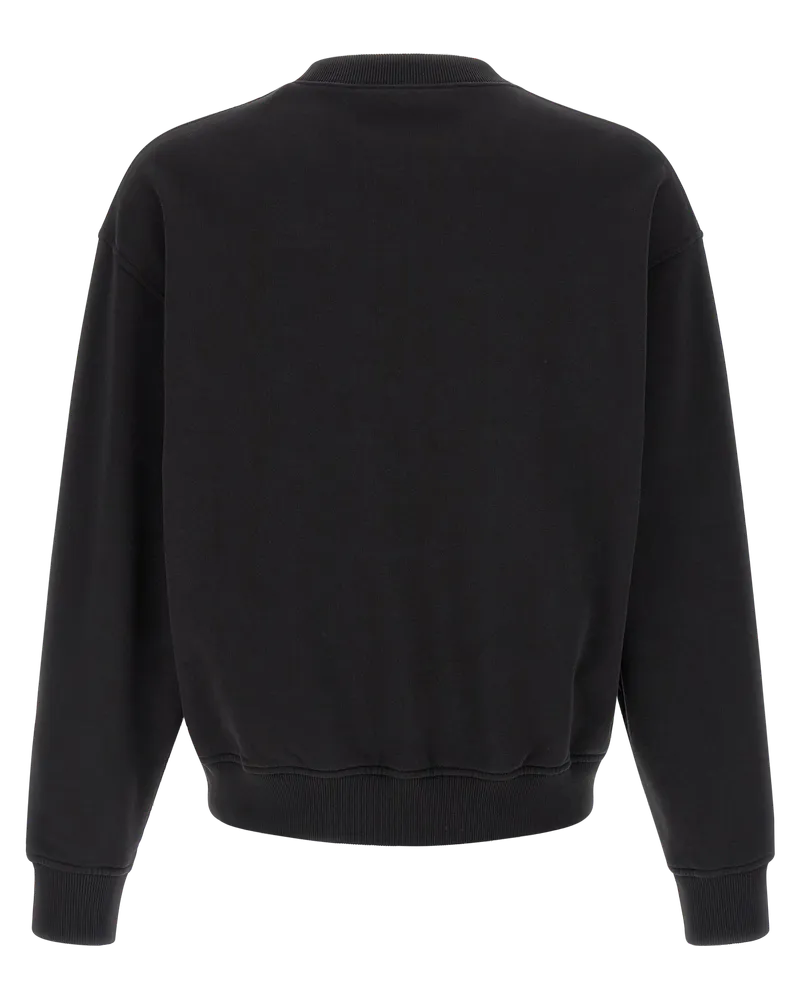 Palm Angels Logo-Embroidered Crew Neck Sweatshirt — Black Black