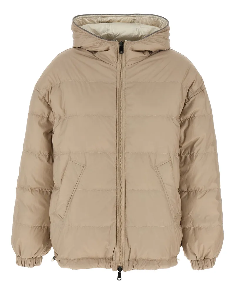 Brunello Cucinelli Women's Beige Polyester Full-Length Jacket Clothing Beige