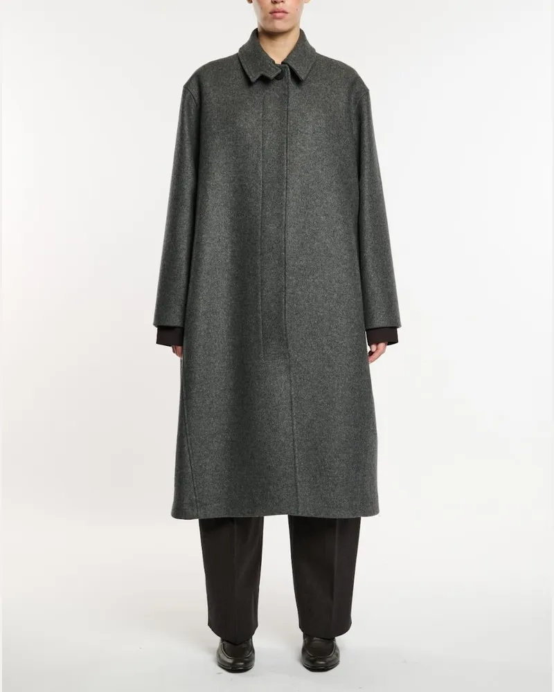 Studio Nicholson Rounded Wool Coat — Gray Gray