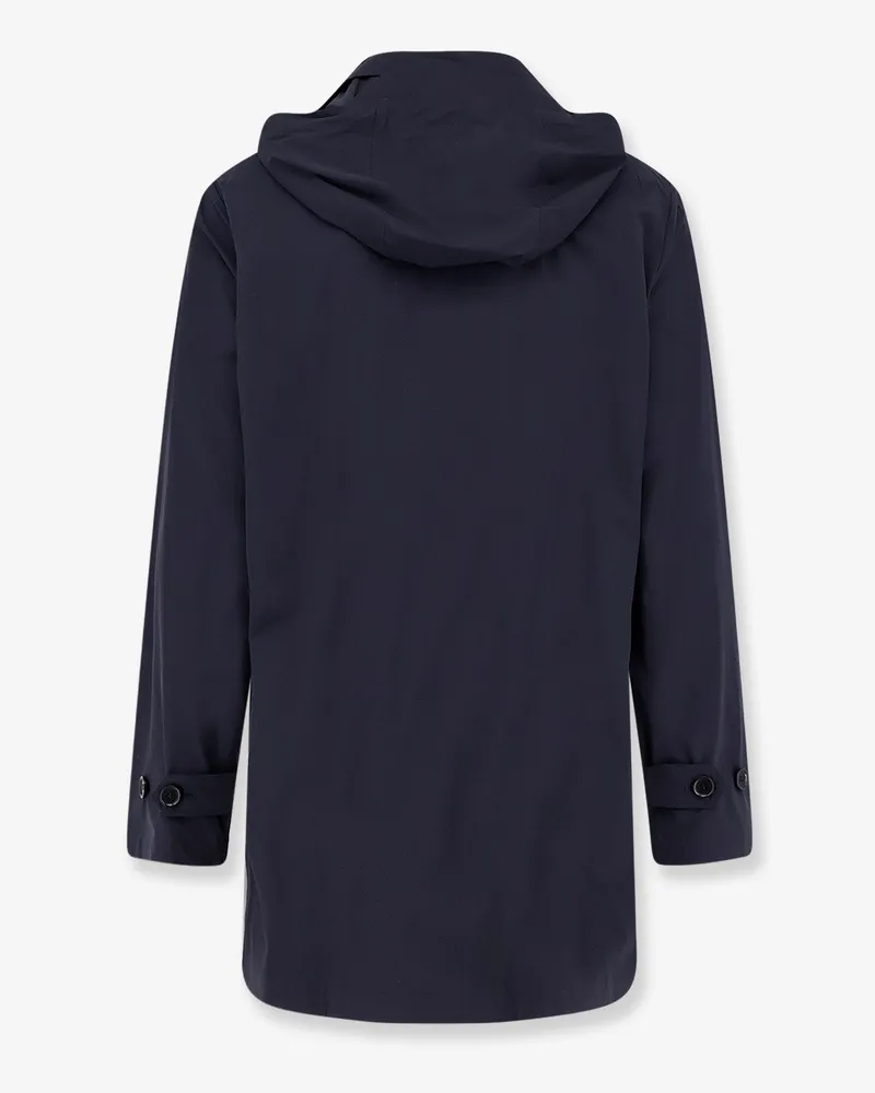 ASPESI Men's Hooded Waterproof Jacket Blue Polyamide Navy