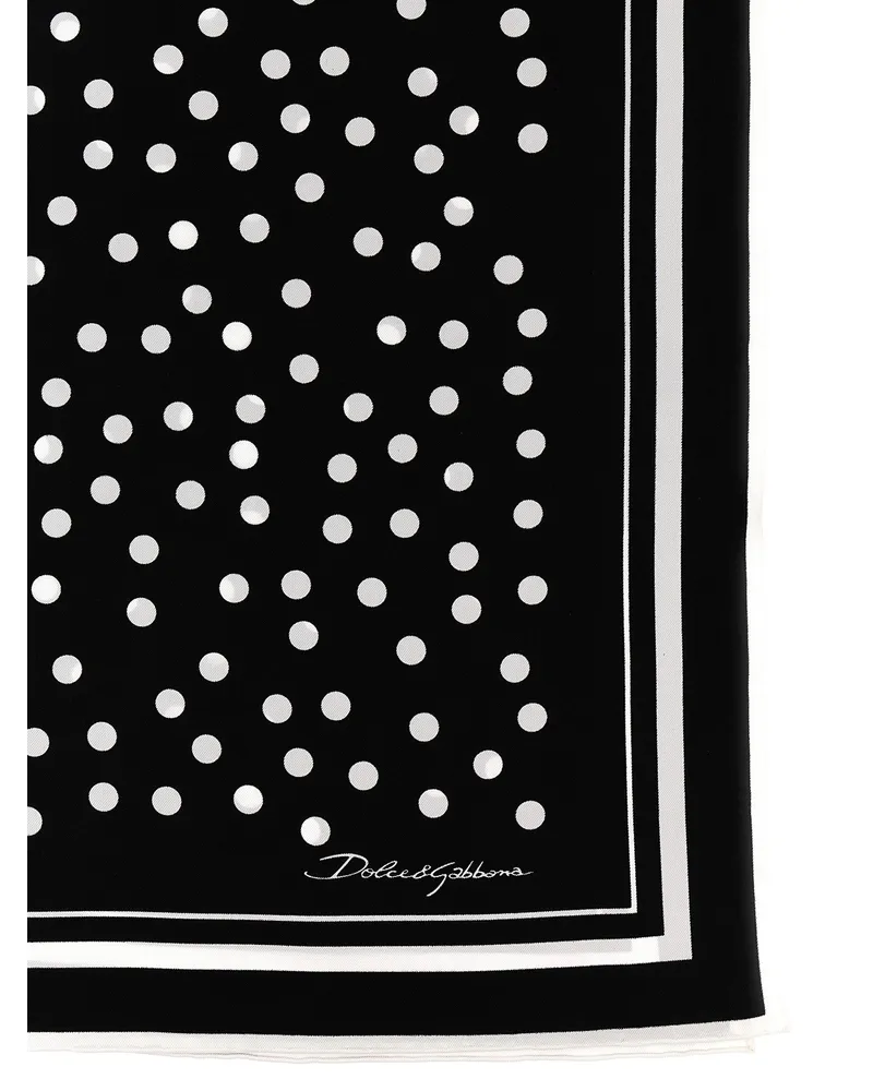 Dolce & Gabbana Women's Bicolor Silk Scarf Black