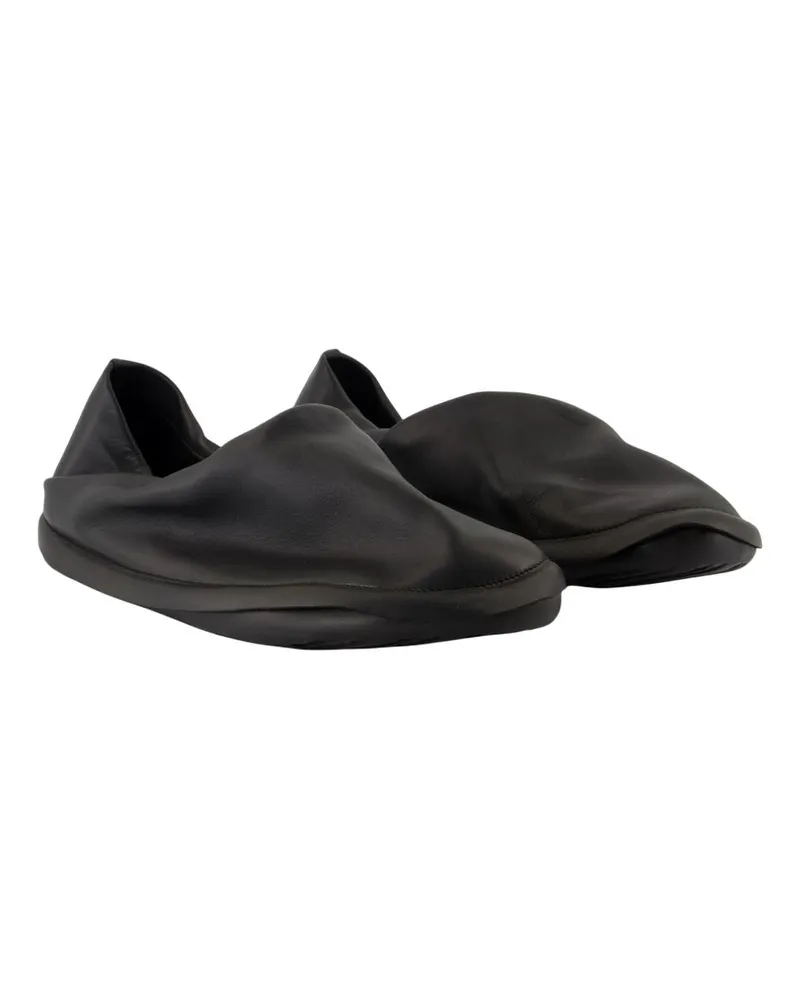 Camper Men's Hida Sneakers -  X Issey Miyake Leather Black Lambskin Shoes Black