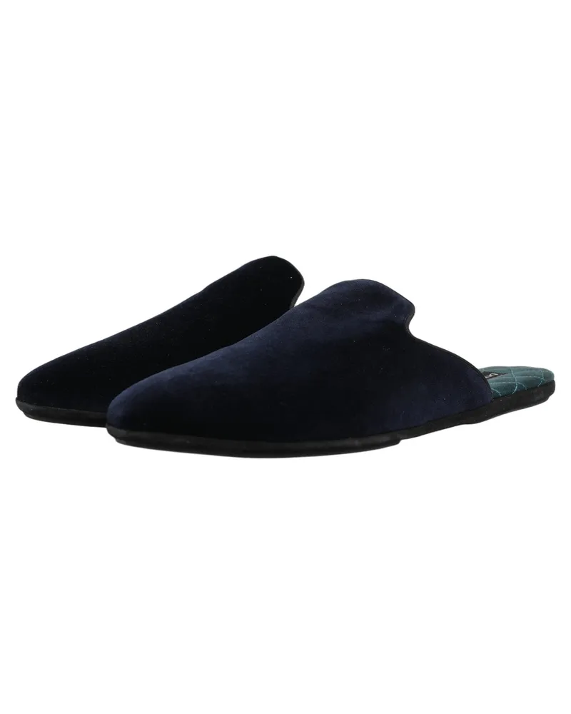 Dolce & Gabbana Dark Blue Suede Slides Flat Slipper Men Shoes Capra (suede Blue