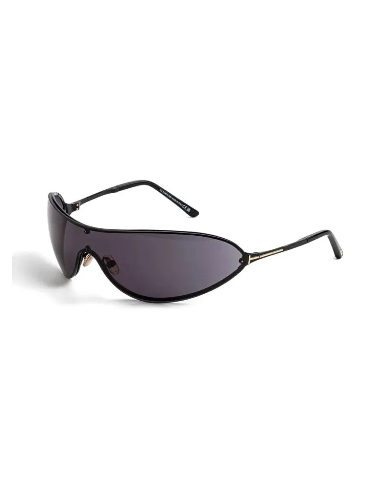 Tom Ford FT1396 Shield-Style Sunglasses — Black Black