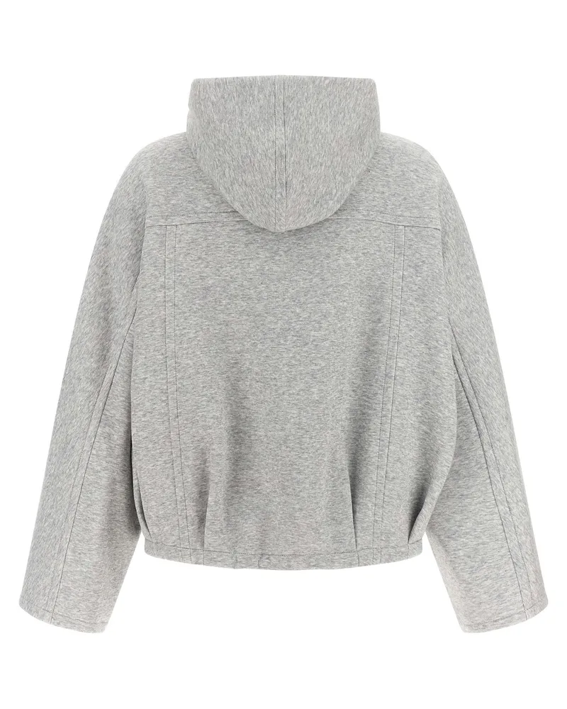 Brunello Cucinelli Cotton-Cashmere Blend Hoodie — Grey Grey