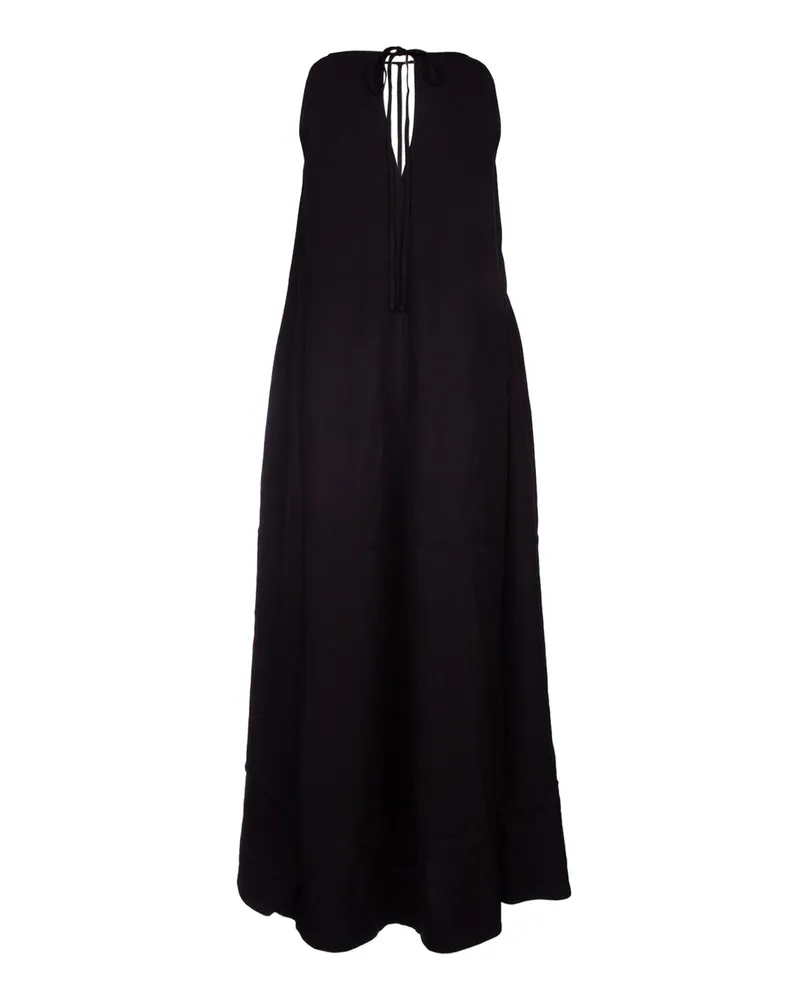 Totême Women's T-Strap Crepe-Back Satin Dress Black Viscose Abiti Black