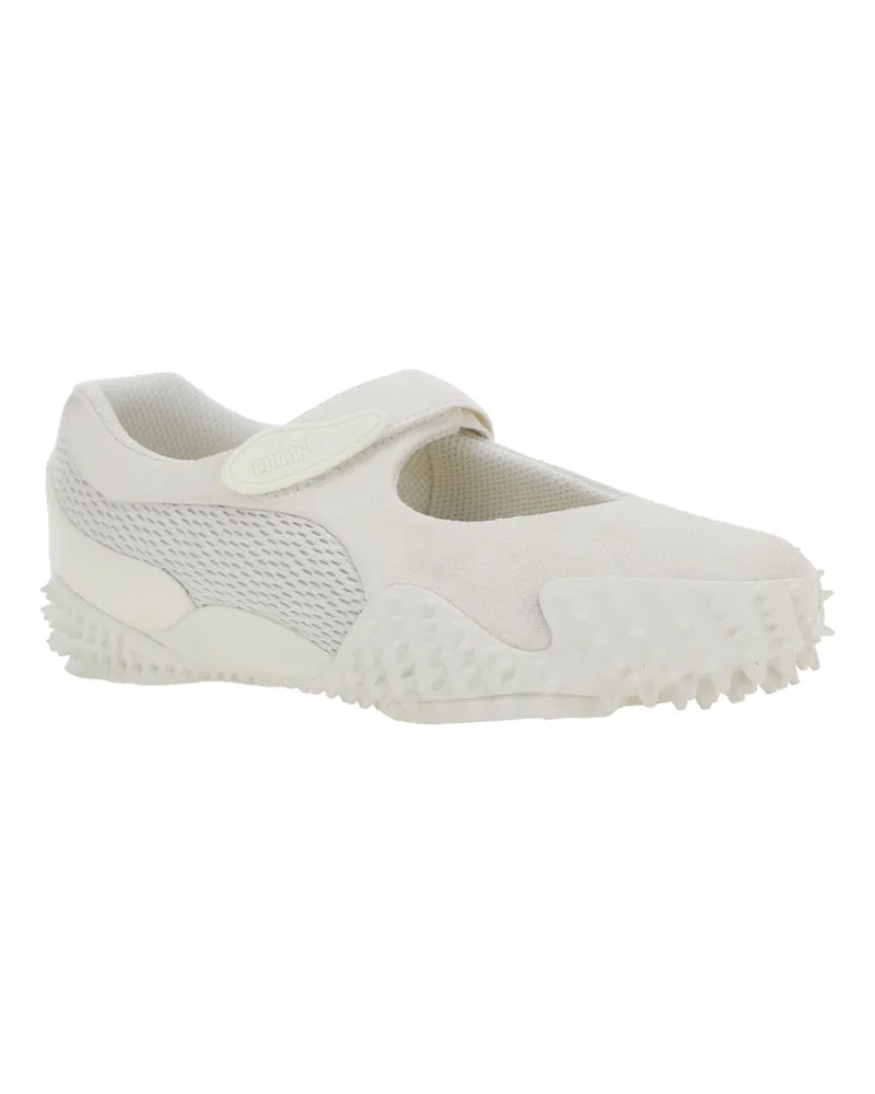 Puma Women's White Sneakers With Touch-Strap Closure Suede And Mesh Trainers White