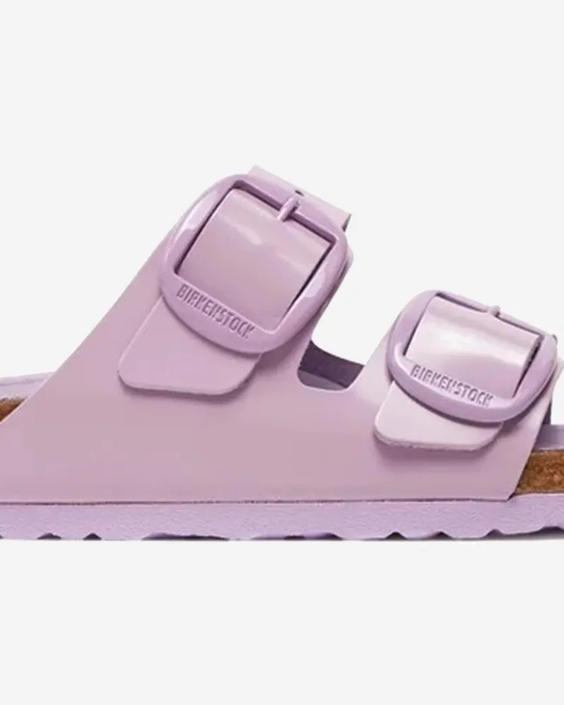 Birkenstock Unisex Sandals Arizona Big Buckle Crocus Leather Slippers Flat Shoes Purple