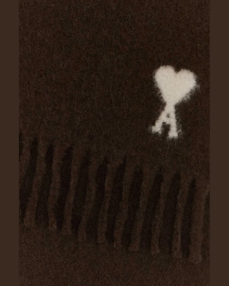 AMI Paris Alpaca Blend Scarf — Brown Brown