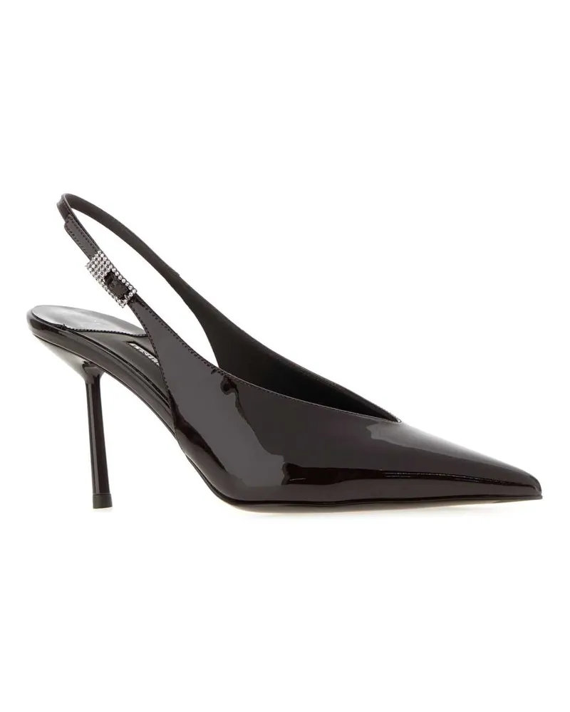 Le Silla Women's Brown Leather Chanel Pumps Marrone Scarpe Con Tacco High Heel Shoes Black