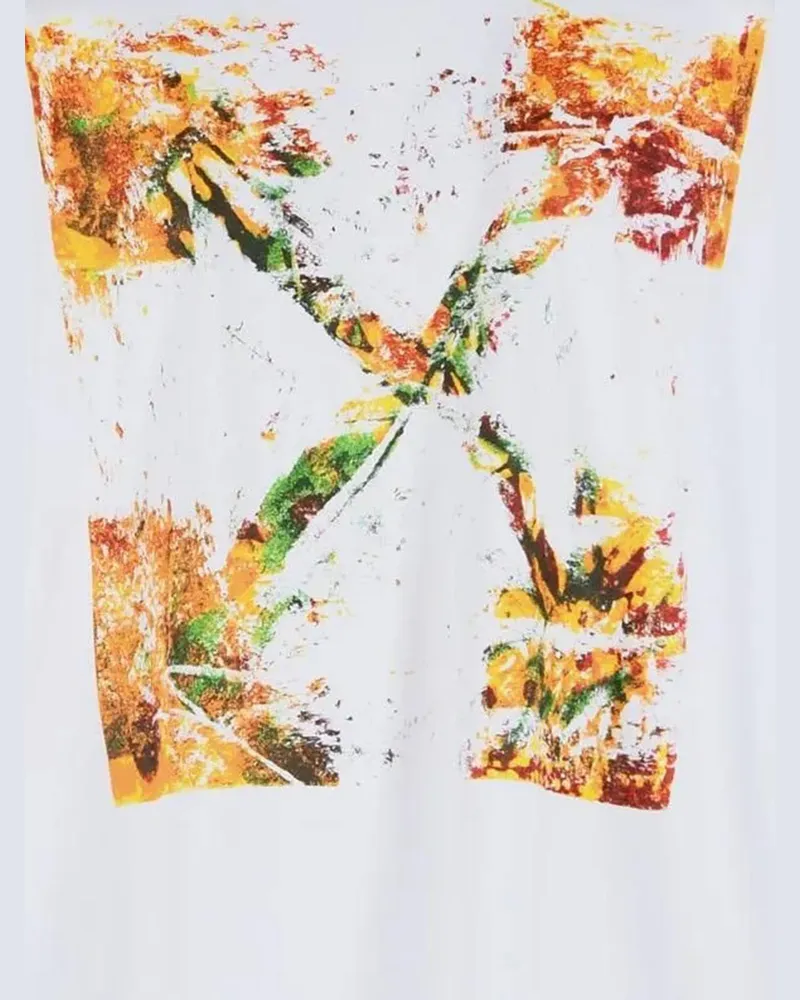 OFF-WHITE Logo-Print Cotton T-Shirt — White White