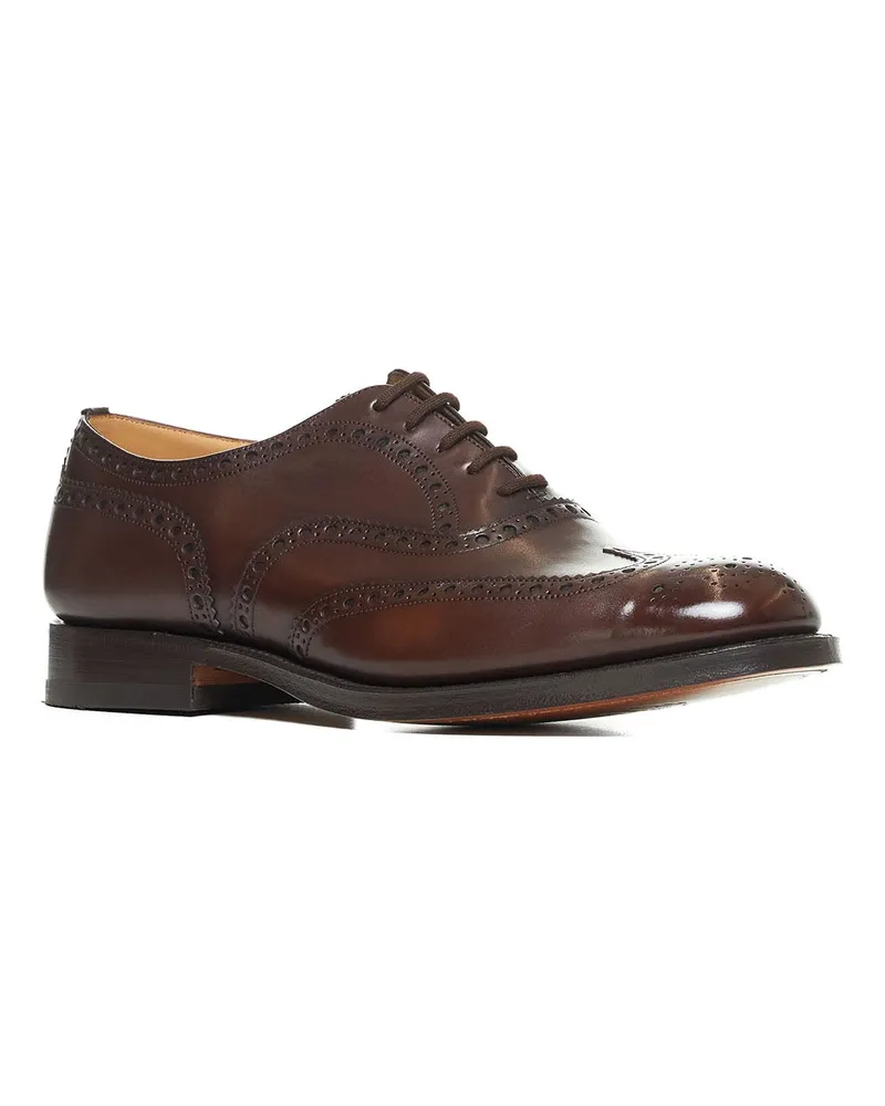 Church's Men's Oxford Brogues Burwood Brown Leather Calf Lace-Up Shoes Flat Brown
