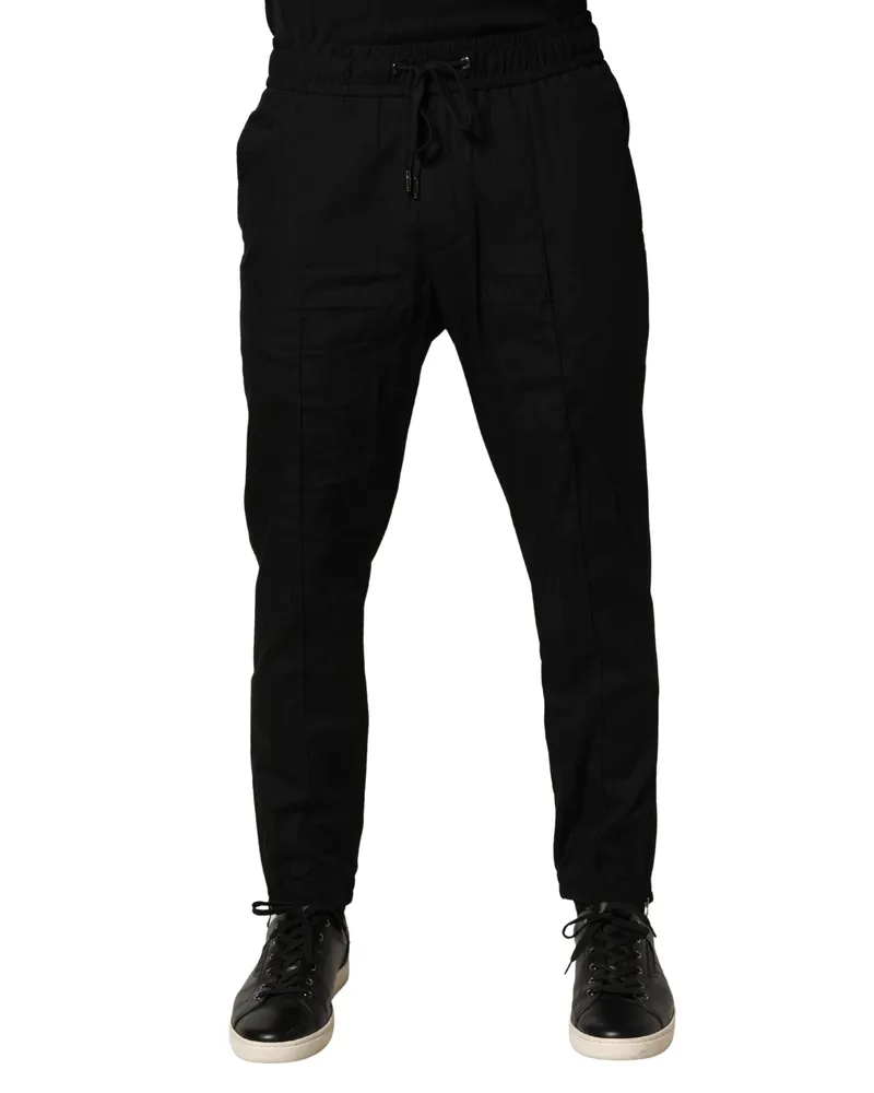 Dolce & Gabbana Men's Cotton Drawstring Joggers Black Black