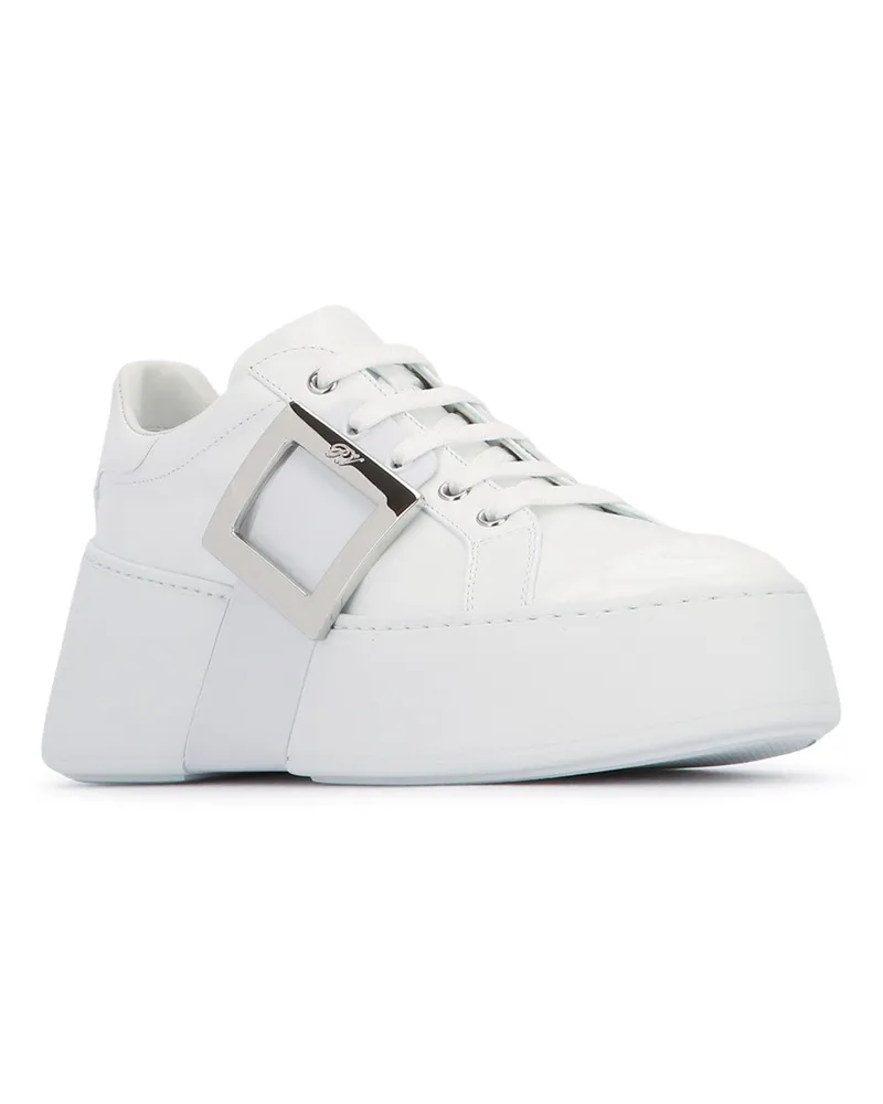 Roger Vivier Women's Viv Skate High Abs Met Sneakers Bianco Calfskin Fgl White