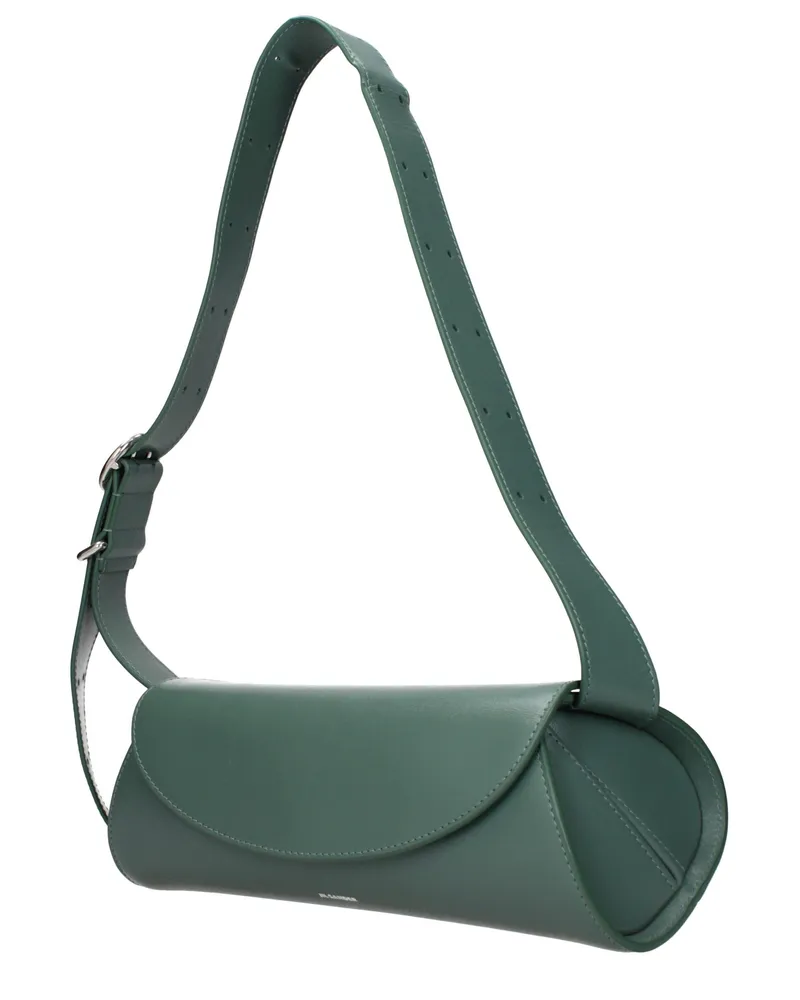 Jil Sander Women's Green Leather Crossbody Bag Green