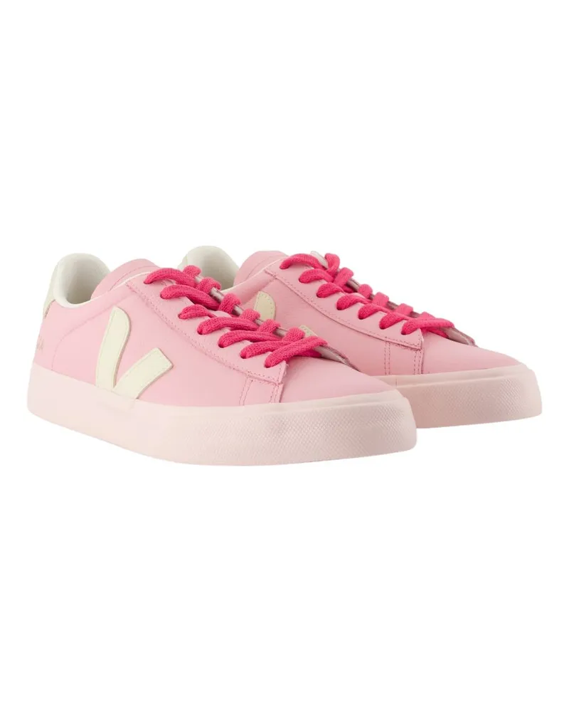 VEJA Women's Campo Sneakers -  Leather Pink Calfskin Shoes Pink