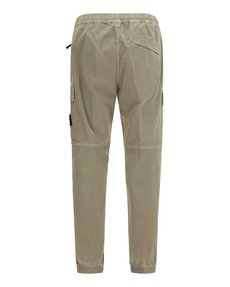 Stone Island Elasticated Cuffs Cargo Pants — Green Military