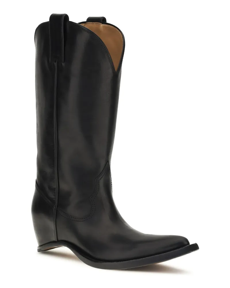 Maison Margiela Women's High-Top Texan Boots Black Calf Leather Bos Taurus Black